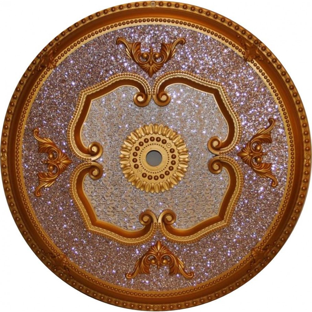 80 Cm Yuvarlak Osmanli Saray Tavan S-478 Avize Gobegi Altin Varak Kaplamali 3D